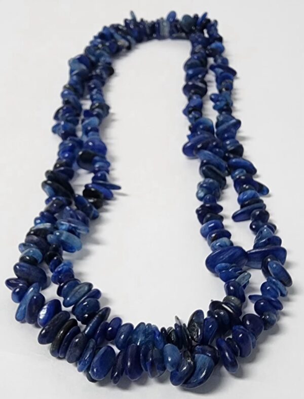 Colar de Cascalho de Cianita Azul